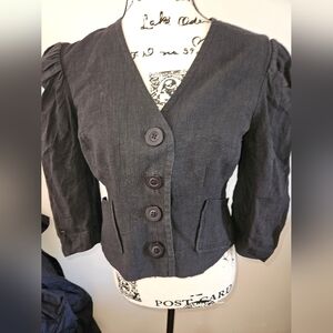Anthropologie Hope For Flowers By Tracy Reese Womans Black Cardigan Jacket Sz S